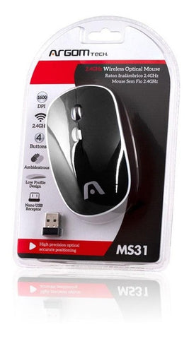 MOUSE INALAMBRICO MS31 NEGRO – 2.4GHz – ARG-MS-0031BK